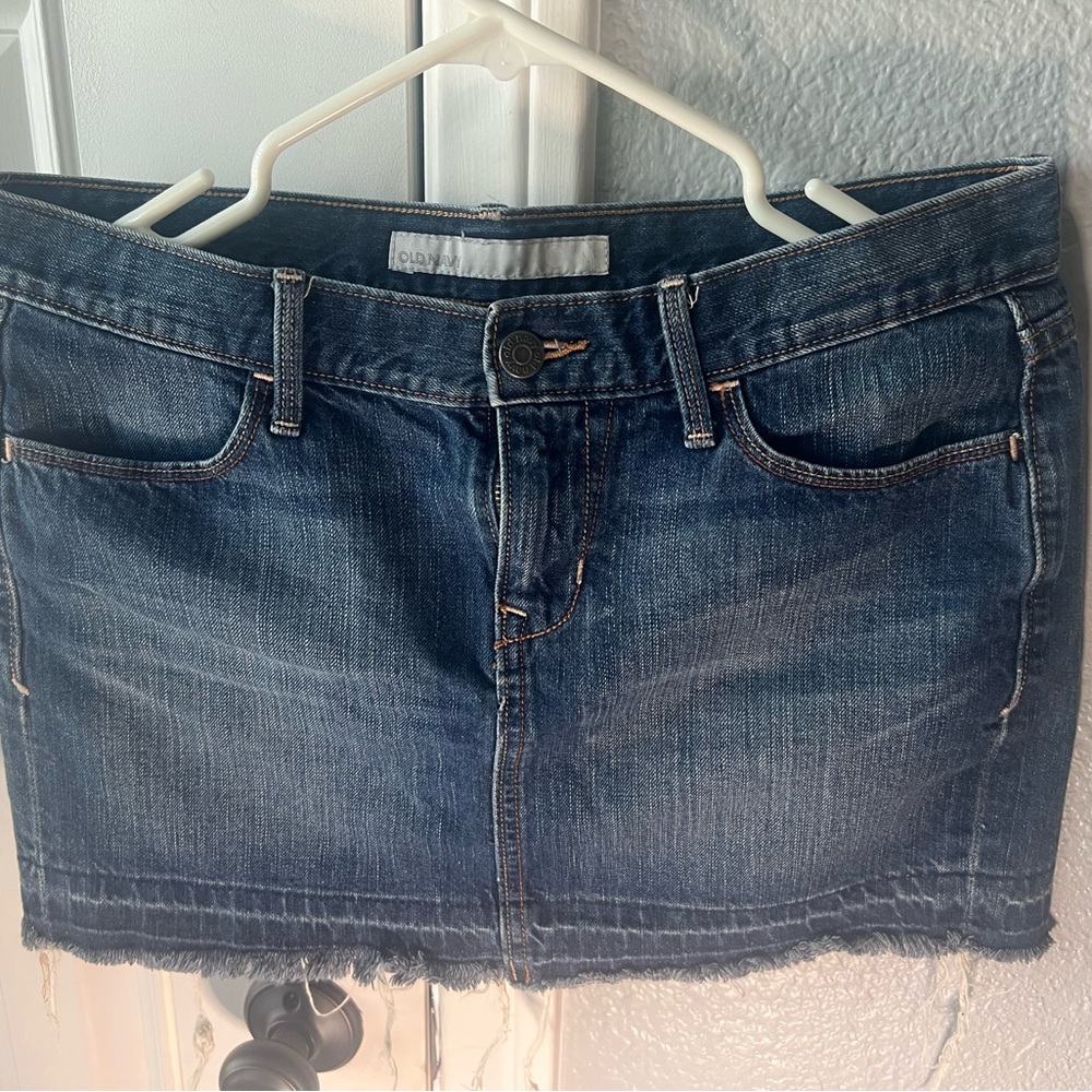 Old Navy Dark Blue Denim Mini Skirt
